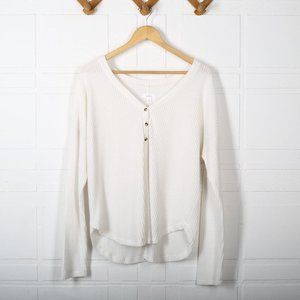 Colsie Cream Waffle Knit Top
